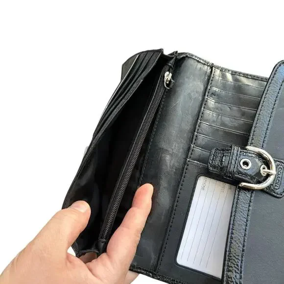 COACH x Womens black large wallet button NWOT - Picture 7 of 9